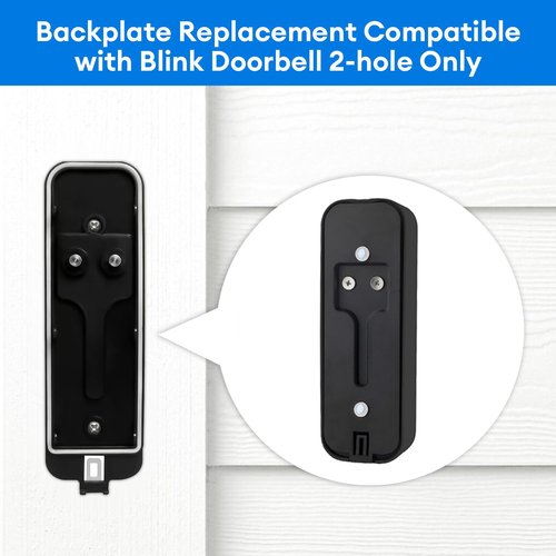 Blink Doorbell Backplate, Blink Doorbell Mount, Upgrade 2 Holes Metal Tab Blink Doorbell Backplate Replacement, Blink Doorbell Accessories, Mounting Plate with Blink Key Replacement