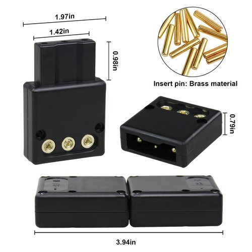BRIGHTFUN Quick Disconnect Plug, Radio Wiring Harnesses for Car Amps & Powered Subwoofers, Compatible with 5 AWG & 8 AWG Cables, Quick Release Power Connector for Amplifiers and Active Bass Enclosures