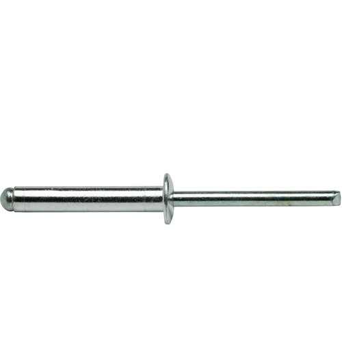 Fastenere Pop Rivets - 3/16" x 1-1/4" (50 pcs) Heavy Duty, Open-End, Low Carbon Steel, Dome-Head Blind Rivets, Corrosion-Resistant & High Shear Strength, 6-22 Gap 1.250" - 1.375"