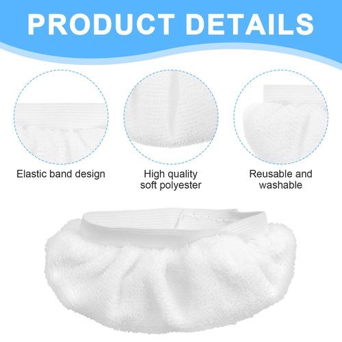 Tweruna 4 Pack Handheld Steam Cleaner Accessories, Washable Microfiber Cloths for Streamer, Steam Cleaner Attachments Compatible with Most Hand Held Steam