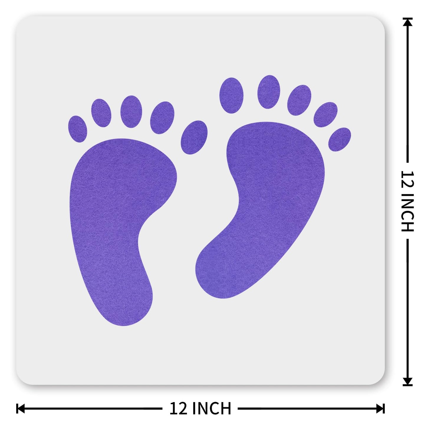MAGJUCHE Footprint Stencil 12 Inches, Reusable Baby Feet Stencil for Painting DIY Crafts Decor