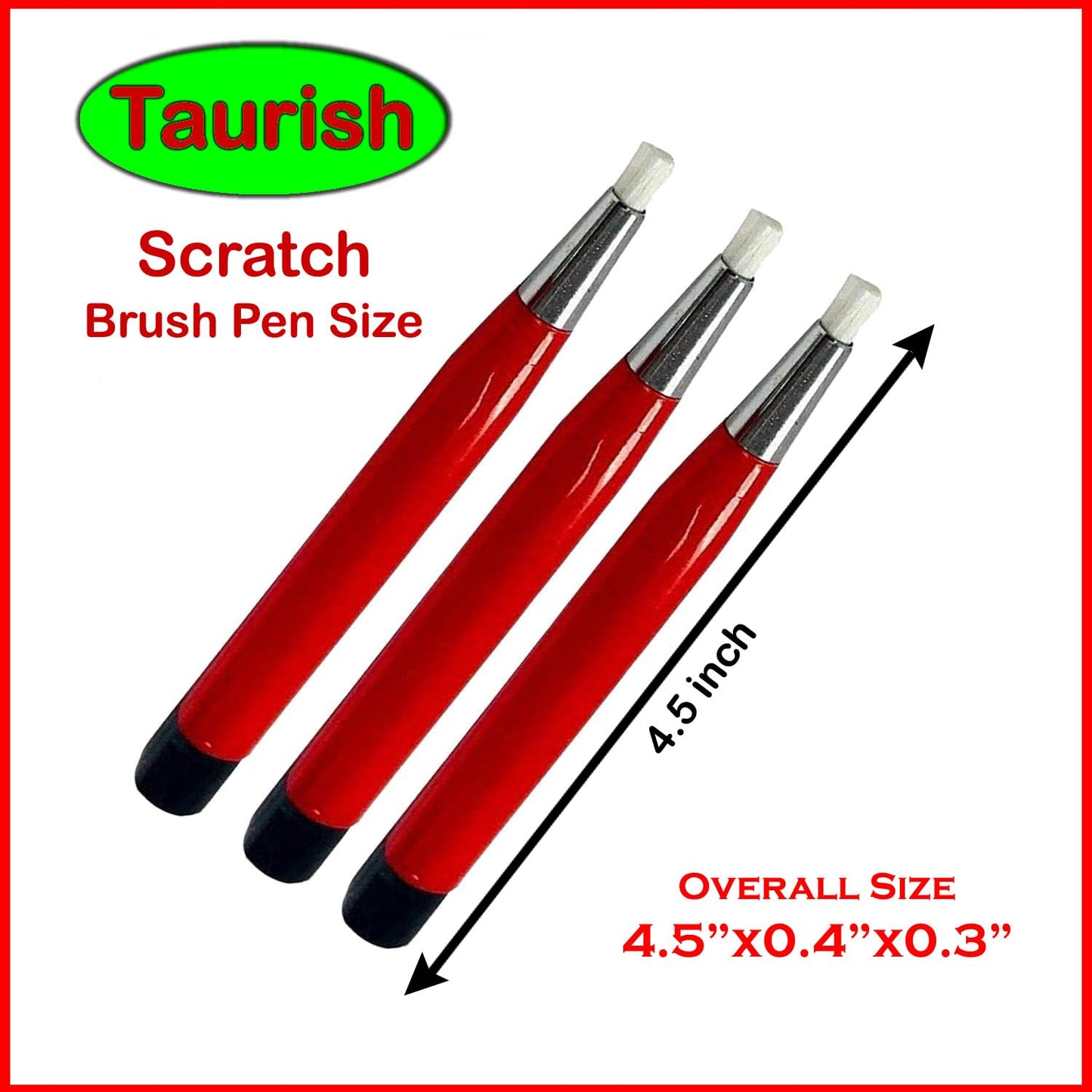 TAURISH Fiberglass Scratch Brush Pen 3 Pack Jewelry Watch Coin Cleaning Electronic Applications Rust and Corrosion Removal