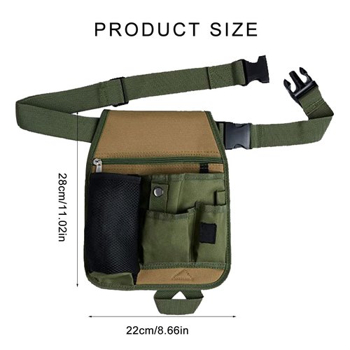 Heavy Duty Tool Belt, Tool Apron, Gardening Tool Holder with Adjustable Waist Organizers and Zippered Pockets for Professionals