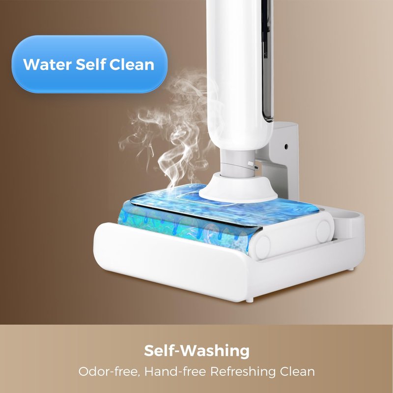 HABIUBIU Wet Dry Vacuum Cleaner, Cordless Vacuum Mop Combo for Hard Floors, 23000Pa Powerful Suction, 180° Lay-Flat, Self-Cleaning Floor Washer with 45 Min Runtime, Anti-Tangle Brush, Dual Tank