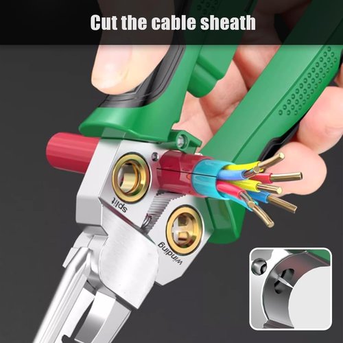 8 in 1 Wire Stripper with Voltage Tester, 2025 Upgrade Multifunctional Pliers Portable Electrician Tool, Voltage Tester Durable Crimping Tool for Home Repair
