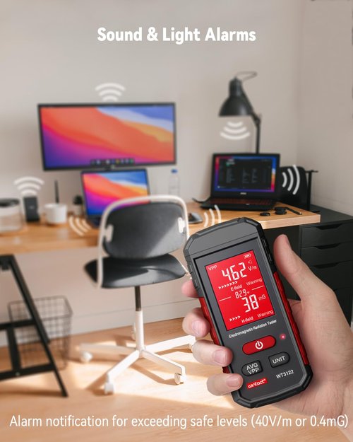 Wintact EMF Meter, EMF Radiation Meter, Digital Electromagnetic Field Radiation Detector, Rechargeable for Home EMF Frequency Inspections, Office, Outdoor and Ghost Hunting
