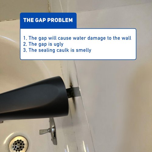 Welvzen 1/2" Thick Spacer for Tub Spout, Flange Trim Ring for Bath Faucet, Eschutcheon Cover Plate for Spigot with Split PVC Blocking Water, Shower Pipe Remodeling Sealer (304SUS-Matte Black)
