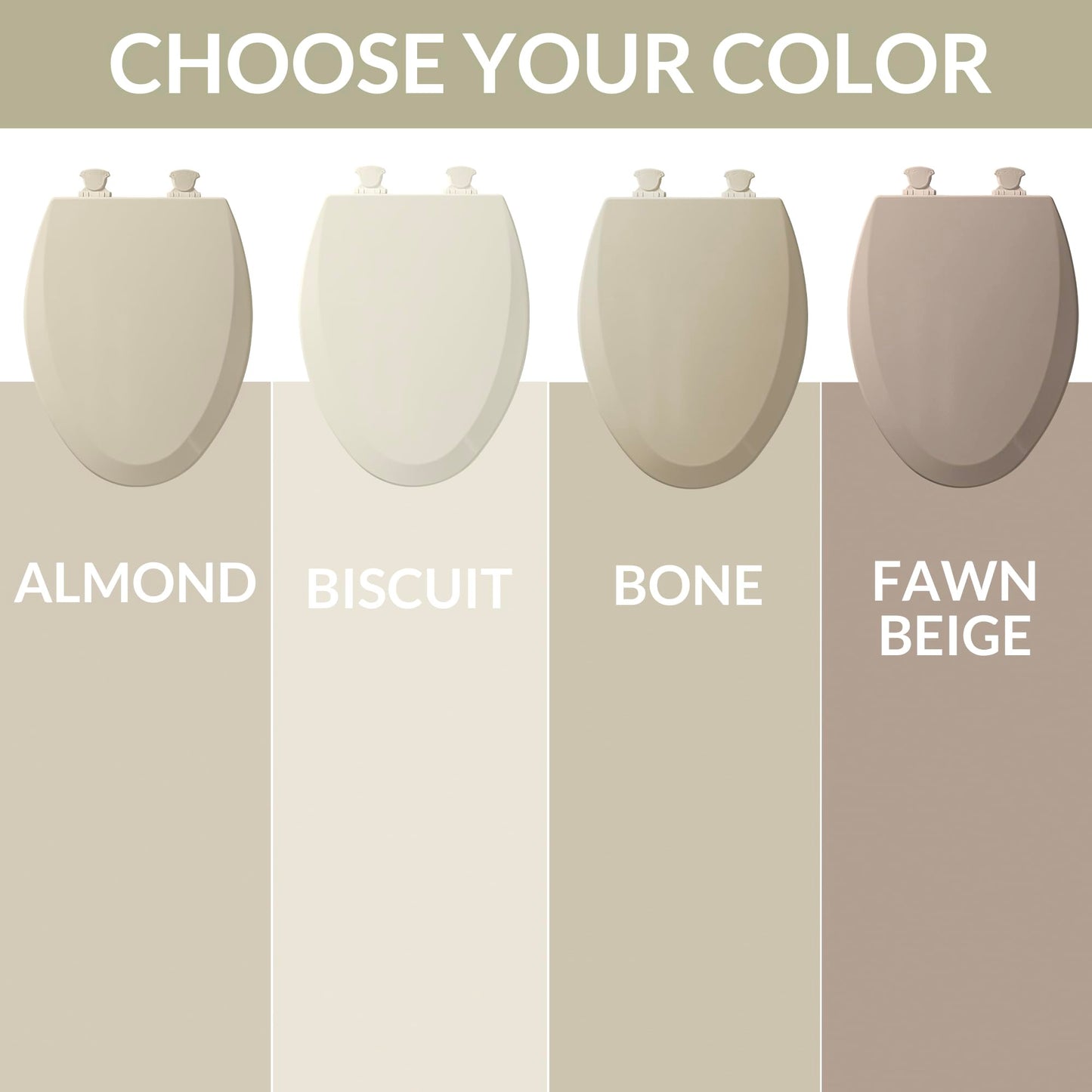 Bemis 1500EC Durable Wood Toilet Seat with Easy Clean Hinges, Made in USA, Elongated, Biscuit