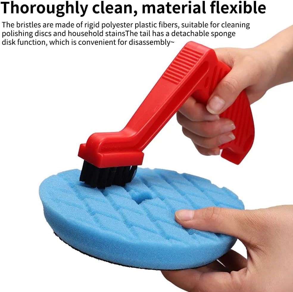 Wool Buffing Pad and Polishing Pad Cleaner Tool Set, Polishing Spur Tool Set, Foam Buffing Pad Conditioning Brush, Car Buffing Pad Professional Cleaning Tool