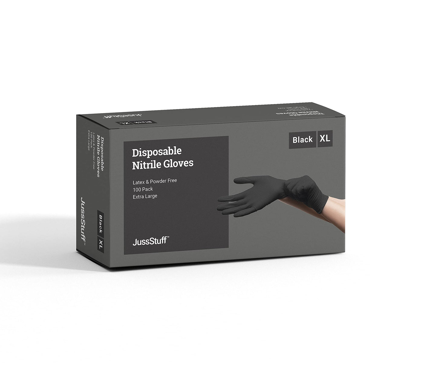 Black Nitrile Gloves X Large, 100 Gloves Disposable Latex Free Powder Free - Food Safe Gloves, Cooking, Cleaning, Beauty Salon, Home and Industrial