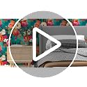 BOKEBEVE Floral Boho Peel and Stick Wallpaper Teal Blue 17.5 x 78.5 Inches