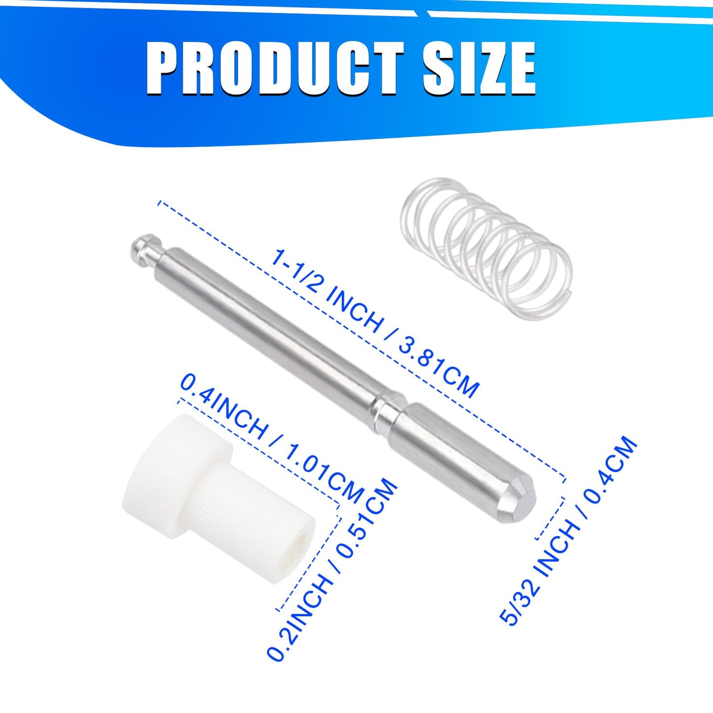 12 Pack Window Screen Plunger Latches, 5/32" x 1-1/2" Aluminum Alloy Window Screen Retainer Pins with Caps and Springs Replacement Accessories Plungers Clips for Securing