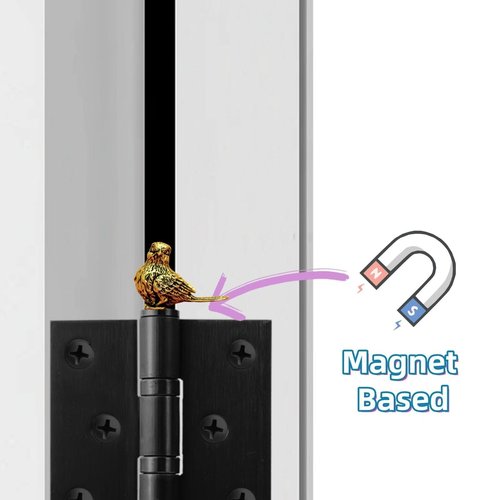 3pcs Brass Bird Magnetic Hinge Head Toppers Solid Brass Magpie Magnetic Hinge Head Home Decoration