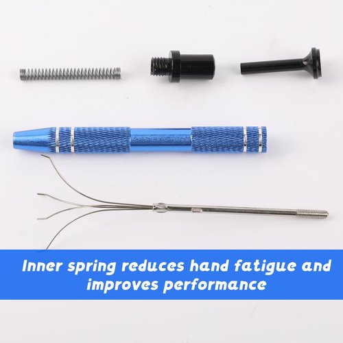 4Pcs 4 Prongs Jeweler's Pick Up Tool Stainless Steel Piercing Ball Grabber Tool Pearl Grabber for Tiny Objects IC Chips Electronic Components Nails Clamping(4 Colors)