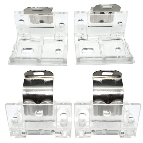 Aifeier ET 4 Pcs Cordless Shade Mounting Bracket with Metal Clips for 1" (25mm) for PVC Cordless Honeycomb Cellular and Pleated Shades Cordless Blinds Headrail Holder Clip