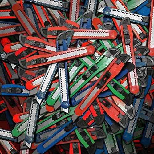 Utility Knife Box Cutter Retractable Blade Snap off Razor Knife with Safety lock 5" Wholesale lot (24 Pack)