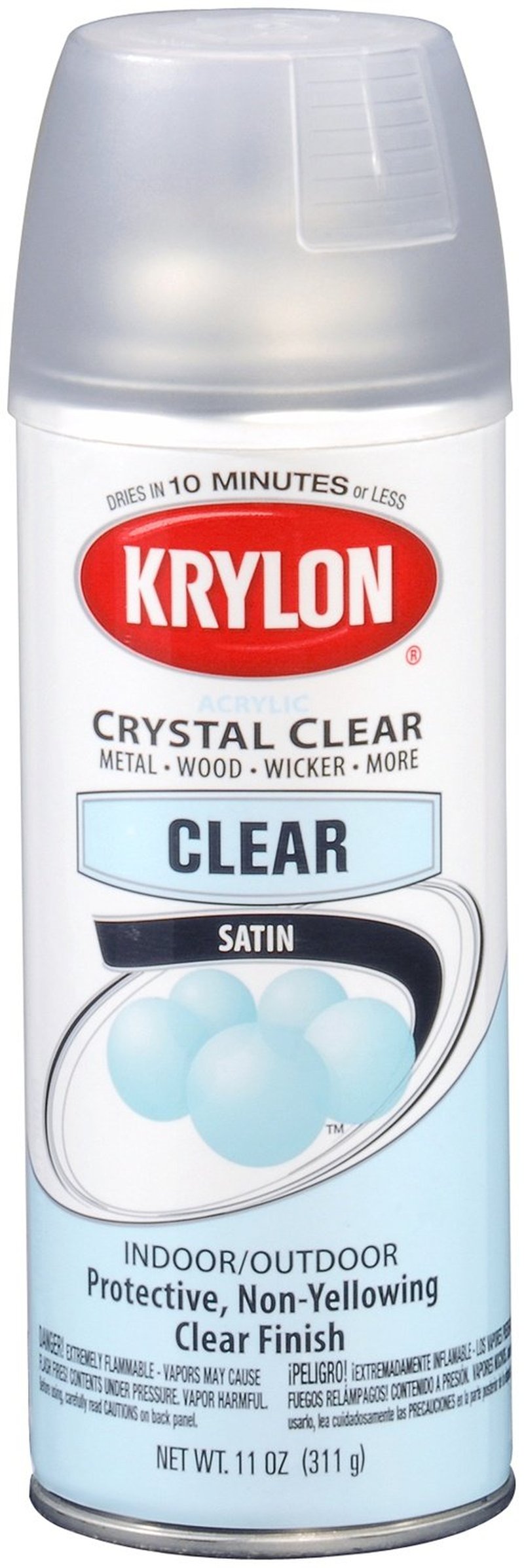 Krylon K05131307 ColorMaster Acrylic Crystal Clear, Satin, Clear, 11 oz.