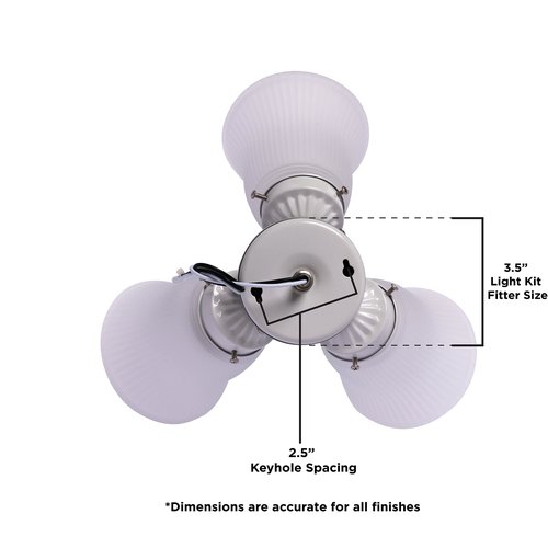 Westinghouse 7784500 Three-Light Led Cluster Ceiling Fan Light Kit, Polished Brass Finish with Frosted Ribbed Glass , Polished Brass