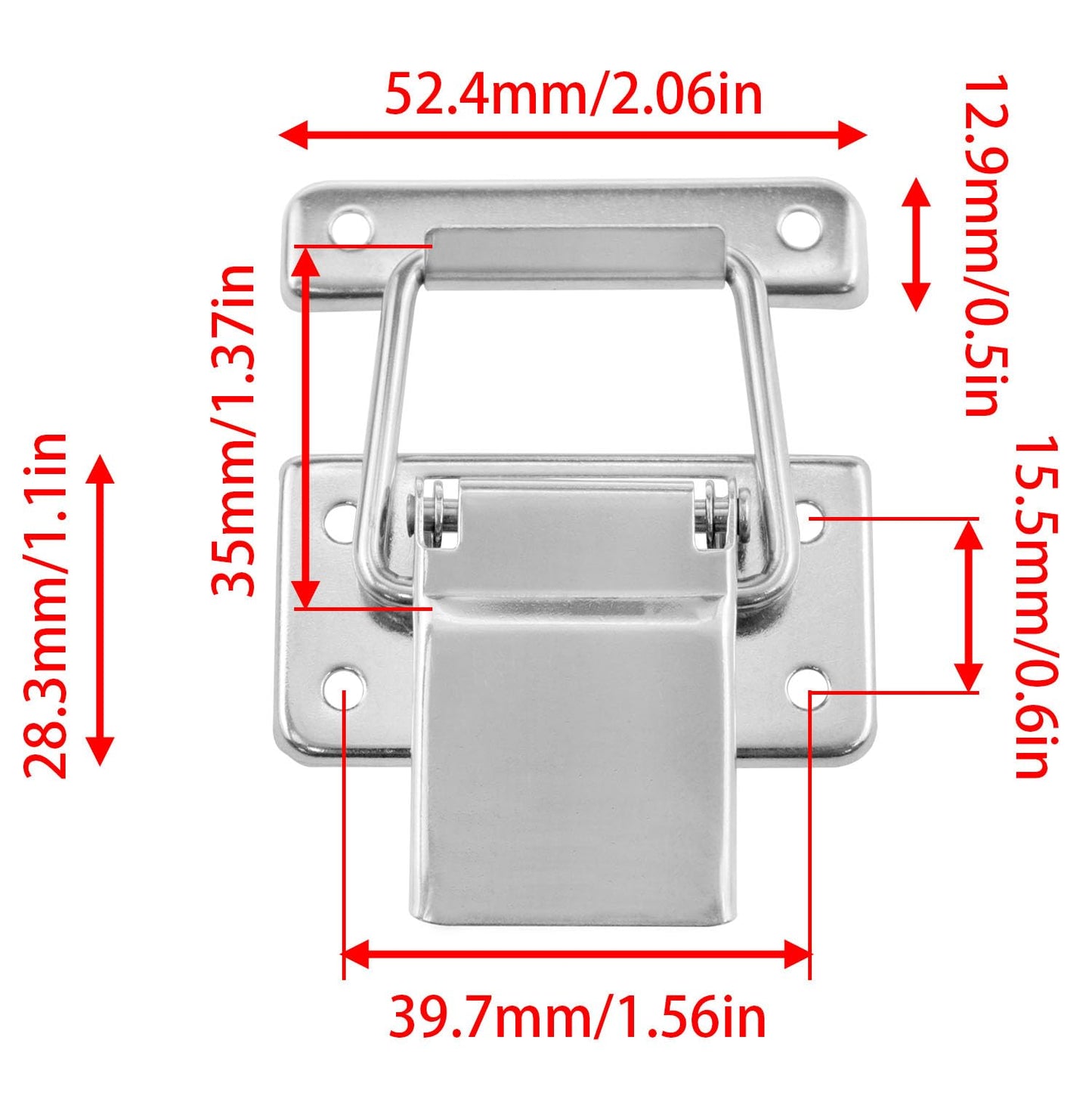 AYLIFU Spring Latch Cabinet Latch and Lock Cabinet Lock Silver 70×52.5mm/2.75×2.07inch for Stainless Steel Buckle Boxes Insulated Box Door latches Fishing Boxes toolboxes and suitcases 2 pcs