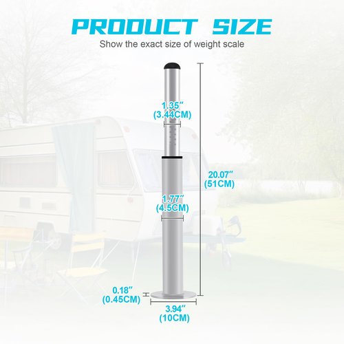 H-YEEU Calibrated Nose Weight Gauge Caravan Trailer, Tow Ball Nose Weight Scale Indicator Noseweight Gauge - 350kg Max Weight Capacity - Silver