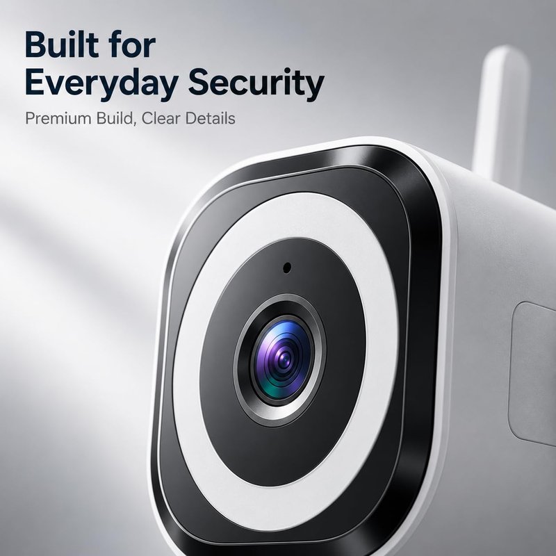 GUOANVISION Cameras for Home Security Indoor Outdoor, Dual Antenna 5G/2.4G WiFi Security Camera, Plug-in Stable Live View, 2K Color Night Vision, 4X Zoom, 2-Way Audio, IP66, SD/Cloud