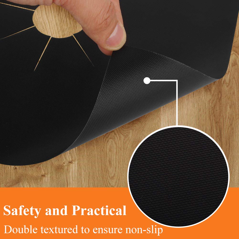 10 Pack Stove Burner Covers Double Thickness Reusable Non-Stick Heat-Resistant Gas Range Protectors for Kitchen and Easy to Clean(Black)FLSEPAMB