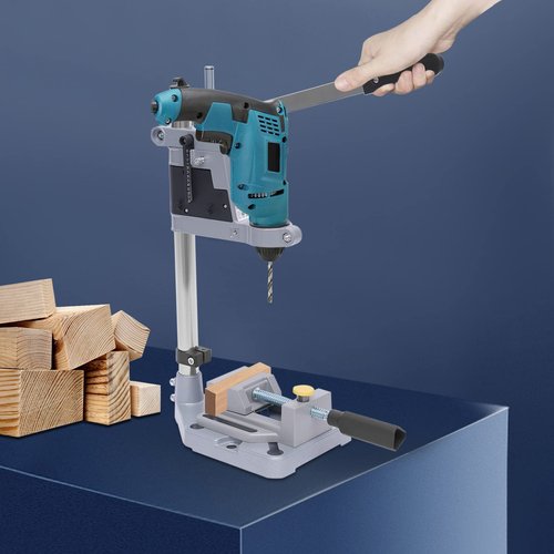 Floor Drill Press Stand w/Fixture, 60mm/2.3in Stroke Desktop Aluminum Alloy Drill Presses Stand, Put/Fixed on Workbench Mini Holder for 1.4-1.6" Collar Diameter Electric Drilling Machines