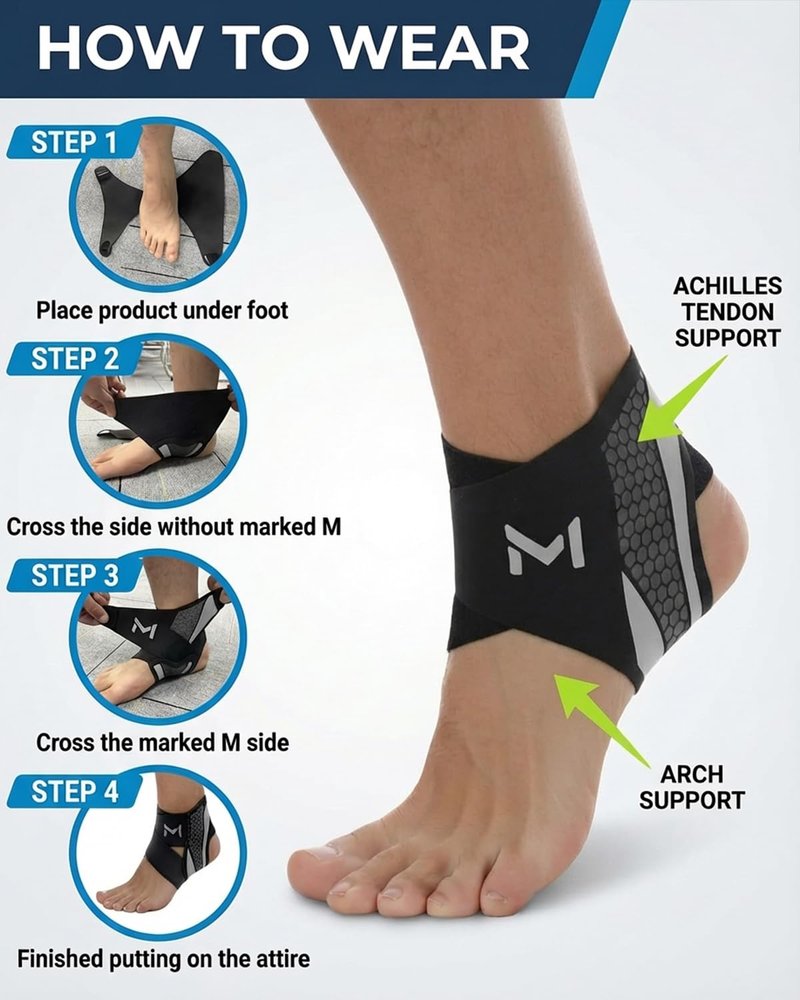 LNTVOM Ankle Brace for Sprained Ankle Support Women Men, Compression Stabilizer Lace Up Adjustable Figure 8 Wrap, Sleeve Brace for Running Volleyball Basketball Soccer Sports Motion Protection