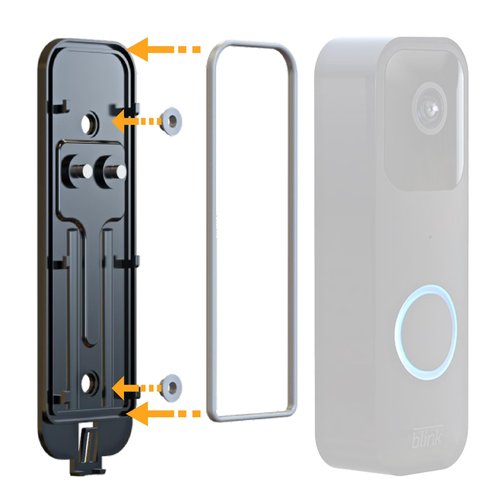 Blink Doorbell Backplate Replacement, Back Plate Part Cover for Blink Video Doorbell with Hooks Accessory(Black)
