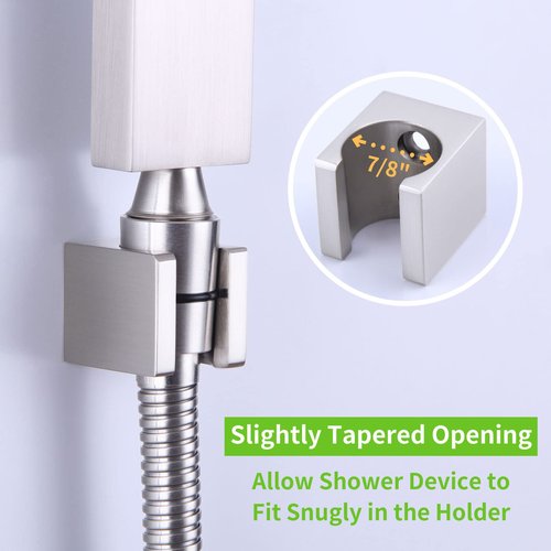 Angle Simple Shower Head Holder, Brass Shower Wand Bracket, Handheld Sprayer Holder Wall Mount, Brushed Nickel