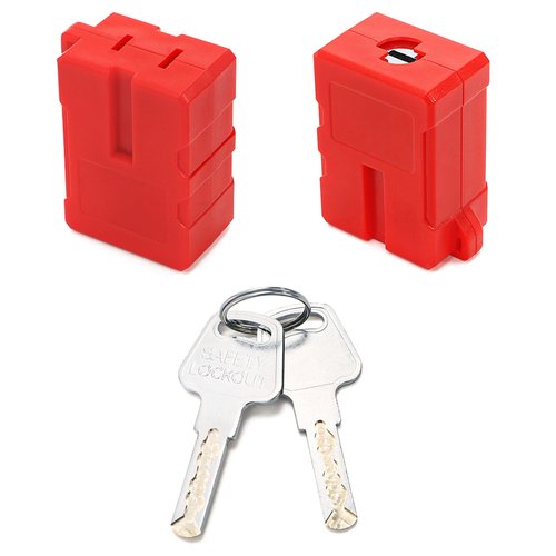 Frcctre 4 Pack Electrical Cord Plug Lockout Device for Electrical Cord, Plug Locking Safety Lock Electrical Shutdown Service Fits U.S Standard 2 and 3 Pronged Plugs-2 Keys Per Lock