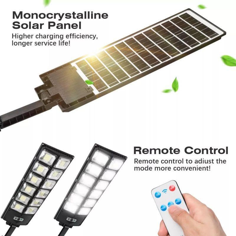 RAINPOT Sakerplus Solar Street Lights|Solar Lights Outdoor Waterproof|Security LED Flood Light with Remote Control for Garden,Yard,Parking Lot (1)