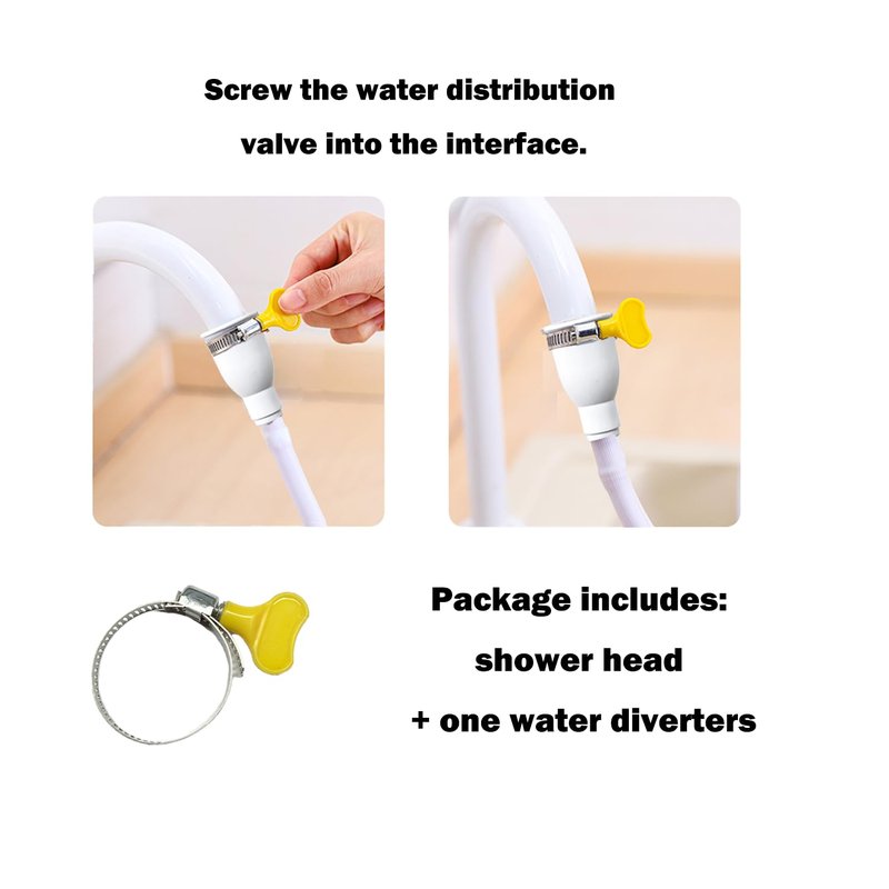 5m/16.4ft Sink Spray Rubber Hose Portable Faucet Sprayer Garden, Shampoo Sprayer Handheld Shower Head Spray Hose Attachment for Dog, Pets, Bathing Baby, Washing Hair, Rinsing Vegetables