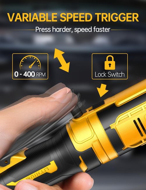 3/8 Inch Cordless Ratchet Wrench, for DEWALT 20V Max Battery, 88Ft-Lbs, 0-400RPM, Electric Ratchet Wrench Set with Variable Speed Trigger, Reinforced Head, R&F Switch, 7 Sockets, 3/8" to 1/4" Adapter