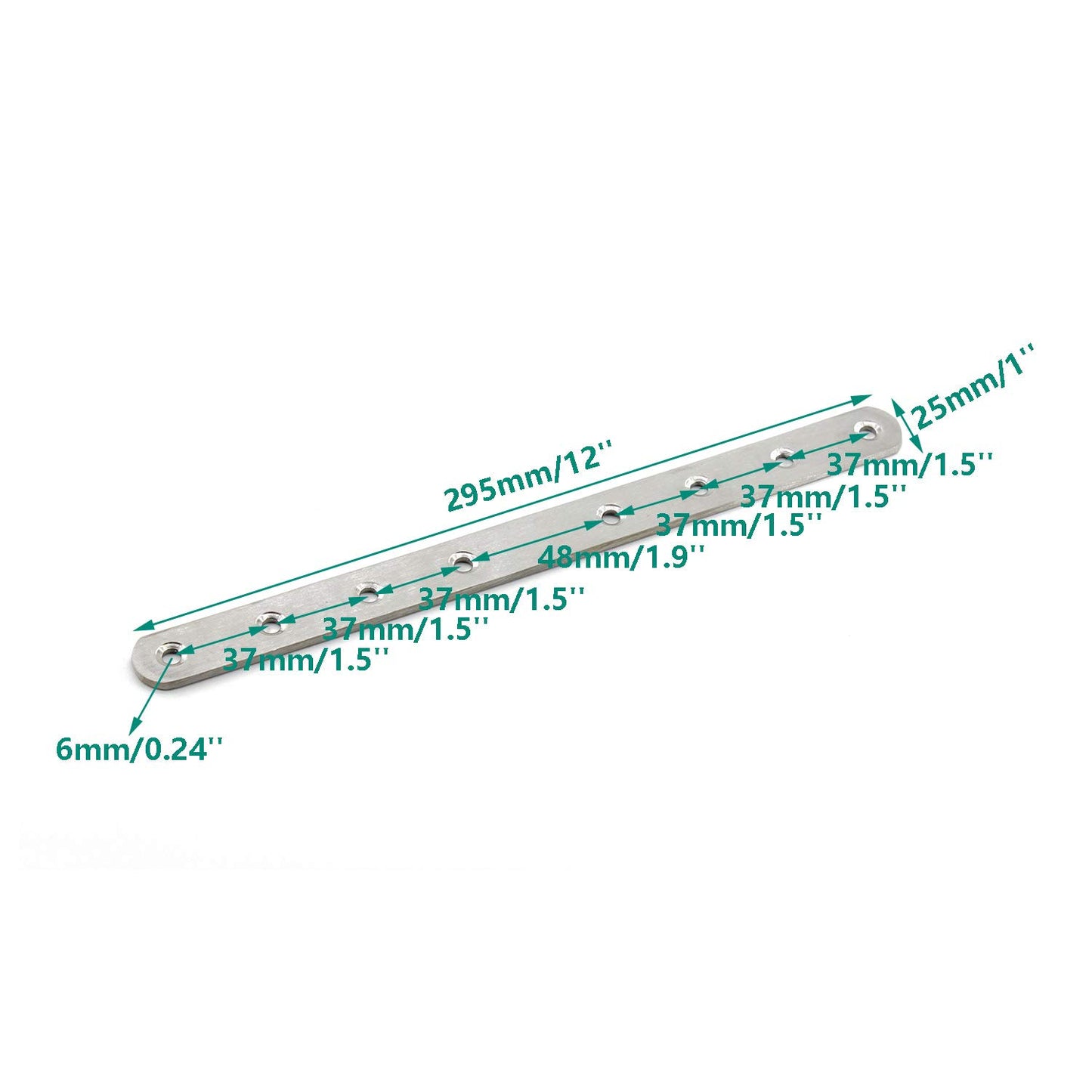4 Pack Flat Mending Plate for Wood,ULIFESTAR Stainless Steel Straight Brackets 300mm / 12" Length 8 Screw Hole Flat Repair Fixing Wood Brace Joining Plates Connector with Fixing Screws