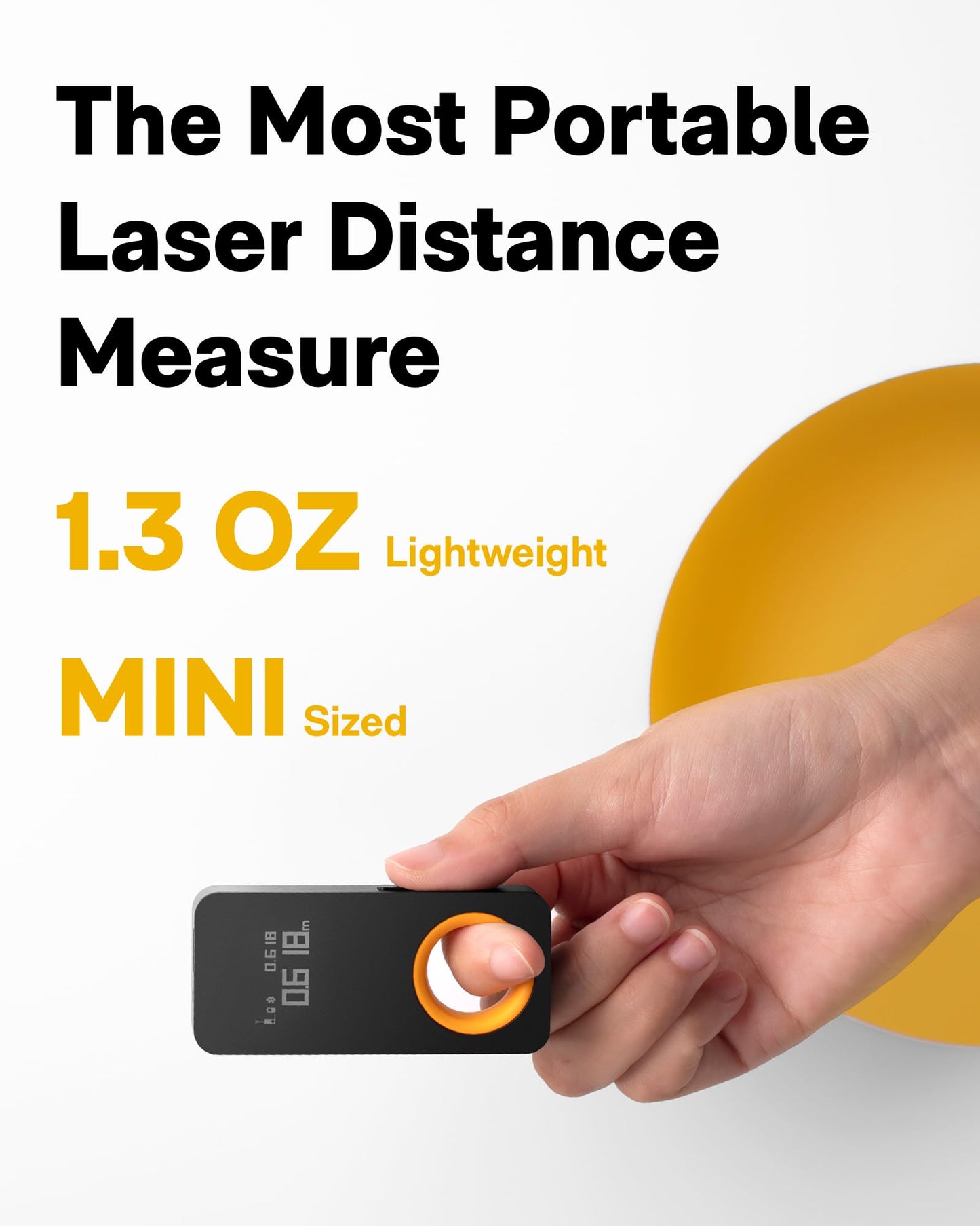HOTO Laser Measuring Tool, 98ft Laser Distance Measure Tool ±2mm Accuracy, Compact Laser Measurement Tool with Digital OLED Display, M/in/Ft Unit Switching, Real-time Data Sync