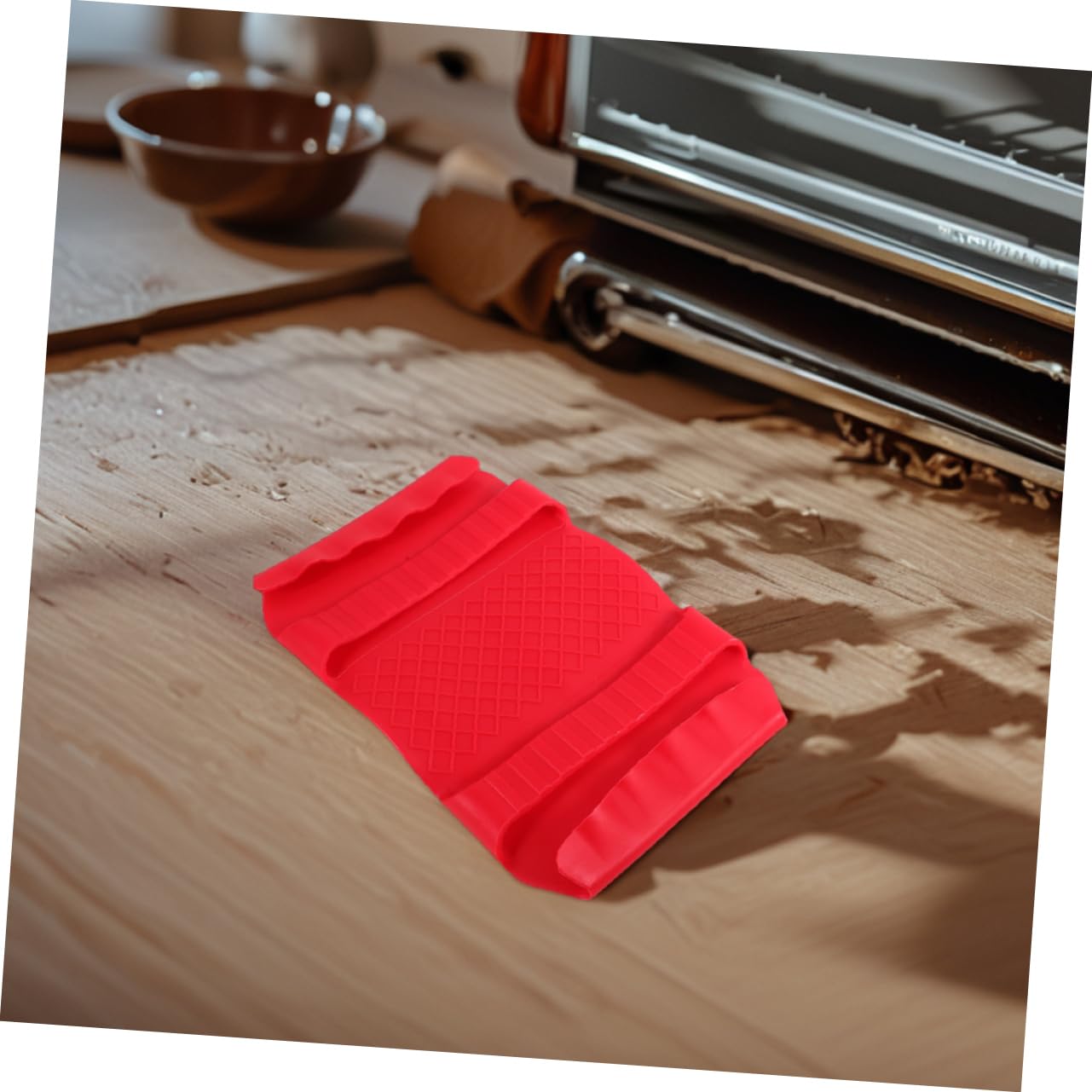 OUNONA 2-in-1 Bread Slicer Oven Mitts Kit Heat Resistant Gloves Cutting Protectors for Easy Baking Safety