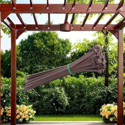 Strong Brown Zip Ties 12 Inch Wood Color Cable Ties Zip Tie, Heavy Duty Gardening Hand Tools Plants Ties 50 LBS Strength, 100 Pieces