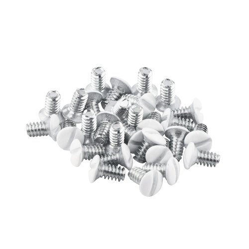 HANLATO 140 Pcs Wall Plate Screws 5/16 inch Long 6-32 Thread White Wall Plate Screws Outlet Cover Screws Switch Plate Screws Light Plate Screws Metal Panels Screws for Wall Light Switch Panels