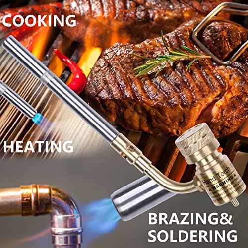 Propane Mapp Gas Torch Head 360¡Æ Rotatable Nozzle, Plumbing Torch Flame Adjustable Fuel by Propane Mapp Map-Pro Canisters, High Intensity, Brass Pressure Regulator