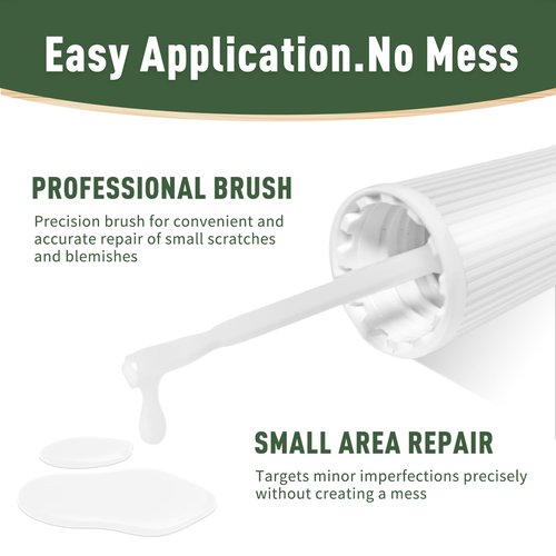 DWIL Wood Touch Up Paint - 1.5 Oz Touch Up Paint Pen for Wood Refinishing, Quick-Dry Paint for Scratches,Chips and Spots on Furniture, Cabinets, Doors, Tables, and Dressers (White)