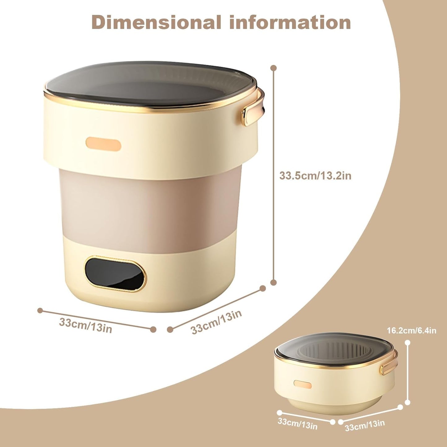 Mini Portable Washing Machine and Dryer, Mini Washer 13L, Portable Washing Machine, Fully Automatic 3 Cleaning Modes Collapsible Camping Washer for Dorm Travel
