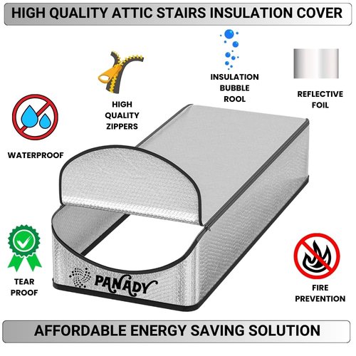 PANADY Attic Stairs Insulation Cover - 25 In x 54 In x 11 In - Class A Fireproof Attic Door Insulation Cover - Attic Access Insulation Cover - Attic Stairway Insulator - Attic Ladder Insulation Cover