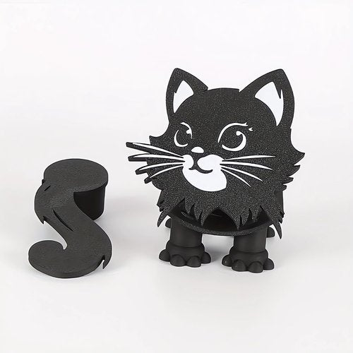 Cat Toilet Paper Holder 2025 New Funny Toilet Roll Holder Free Standing Bathroom Set Cute 3D Printed Black Cat Roll Holder Farmhouse Bathroom Decor and Accessories (1 PC)