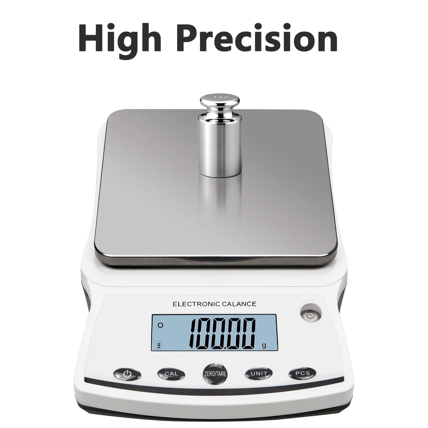 RESHY Lab Scale 5000g x 0.01g, High Precision Digital Analytical Balance with Calibration Weights, 0.01g Accuracy Scientific Gram Scale for Jewelry, Kitchen, Food, Powder, Chemical Use