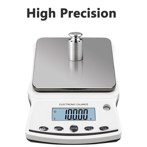 RESHY Lab Scale 5000g x 0.01g, High Precision Digital Analytical Balance with Calibration Weights, 0.01g Accuracy Scientific Gram Scale for Jewelry, Kitchen, Food, Powder, Chemical Use