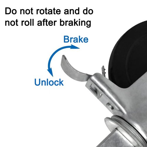 5 Inch Scaffolding Wheels Set of 2, Heavy Duty Baker Scaffold Wheels with Dual Locking Brakes, 1-1/4" Square Stem Rolling Scaffolding Caster, 440LBS Capacity Per Wheel for Scaffold Workbench Shelves