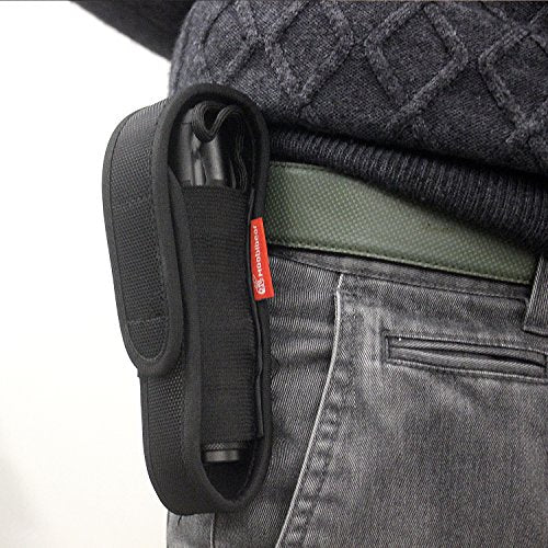 Moobibear 2-Pack Nylon Flashlight Holster for Duty Belt, Adjustable Small Heavy Duty Belt Flashlight Holder for 5"-6.5" High Flashlight, Carry Your Tac Flashlight on Belt with Flashlight Pouch