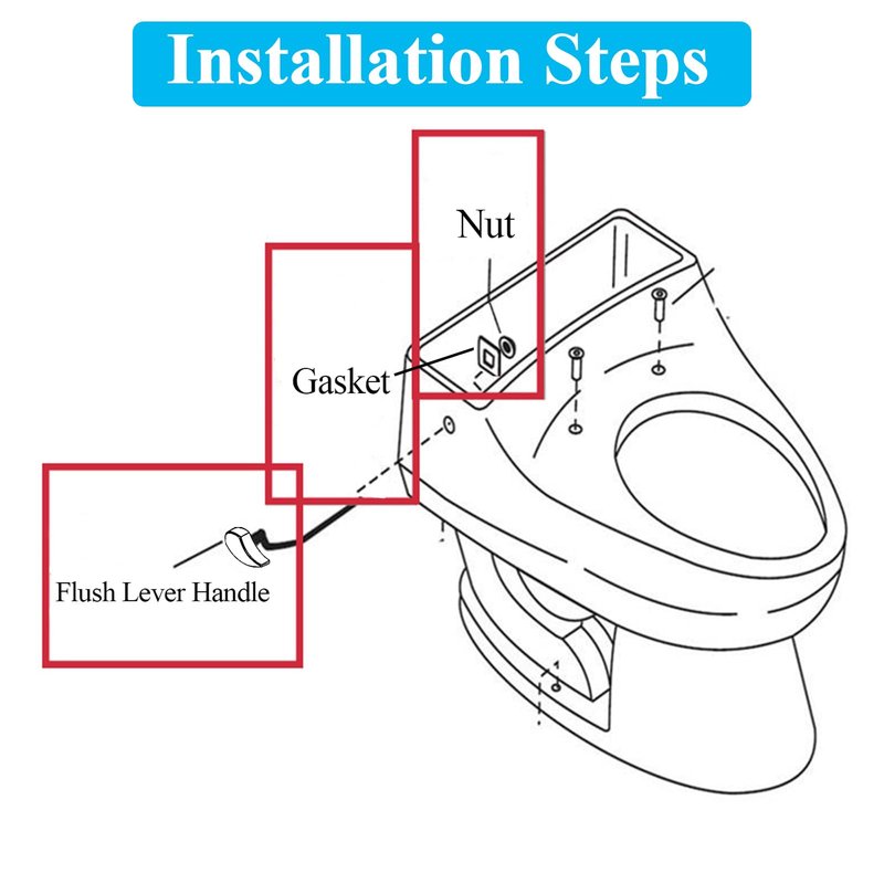 Lychee Light Toilet Cistern Side Flush Lever, Compatible with TOTO WC Flush Handle, Pure Copper Rod Body, Equipped with Hook-Style Chain for Toilet Flush Rod Replacement Part, 1 Piece (PVD Gold)
