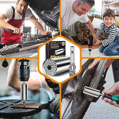 Super Universal Socket Tools Gifts for Mens Christmas Stocking Stuffers for Men Grip Socket Set With Power Drill Adapter (7-9MM) Cool Tools Gadgets for Dad Husband Birthday gifts for Women Him (1)
